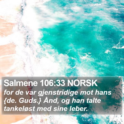 Salmene 106:33 NORSK Bible Verse Image