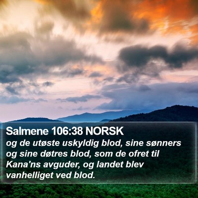 Salmene 106:38 NORSK Bible Verse Image