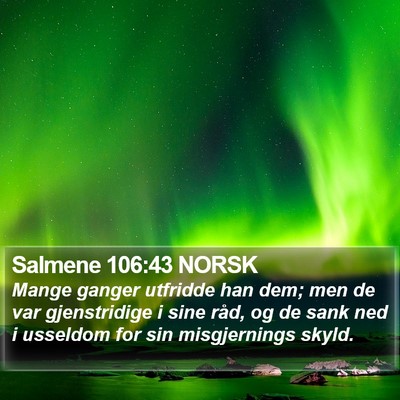 Salmene 106:43 NORSK Bible Verse Image