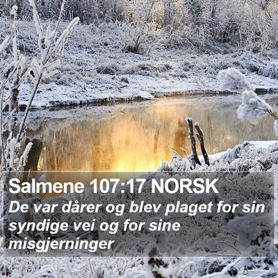 Salmene 107:17 NORSK Bible Verse Image