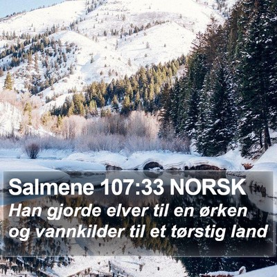 Salmene 107:33 NORSK Bible Verse Image