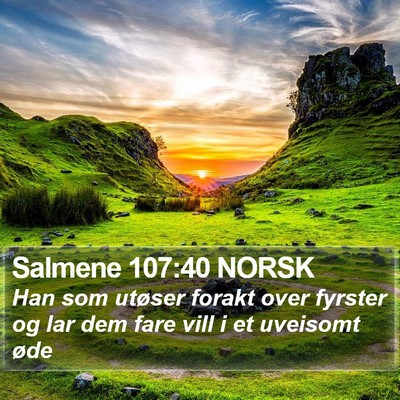 Salmene 107:40 NORSK Bible Verse Image