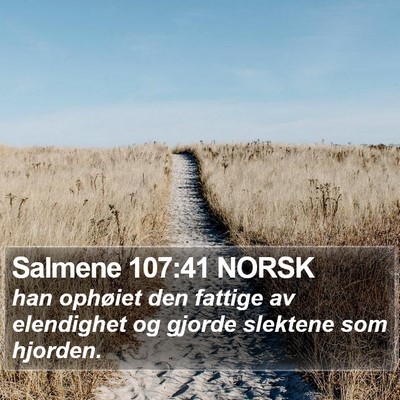 Salmene 107:41 NORSK Bible Verse Image