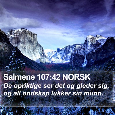 Salmene 107:42 NORSK Bible Verse Image