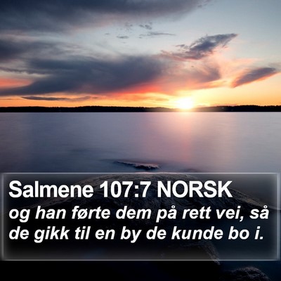 Salmene 107:7 NORSK Bible Verse Image
