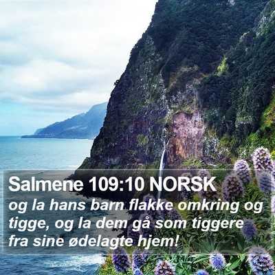 Salmene 109:10 NORSK Bible Verse Image