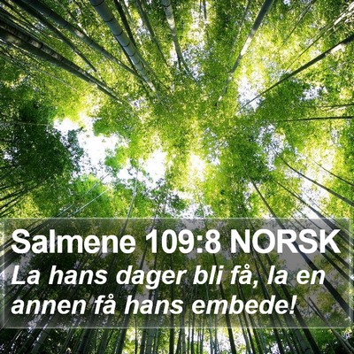 Salmene 109:8 NORSK Bible Verse Image
