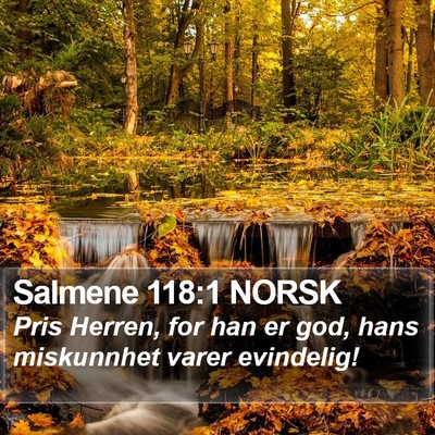 Salmene 118:1 NORSK Bible Verse Image
