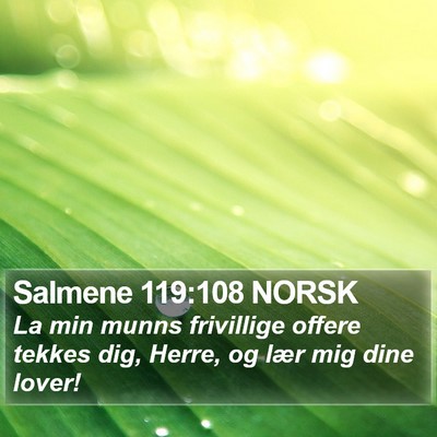 Salmene 119:108 NORSK Bible Verse Image