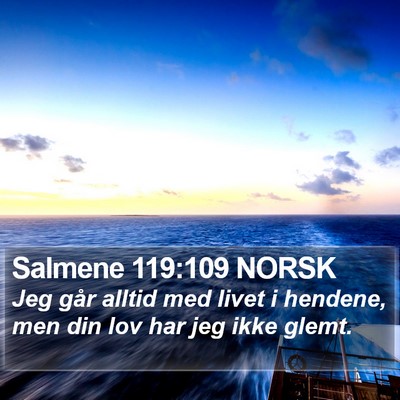 Salmene 119:109 NORSK Bible Verse Image