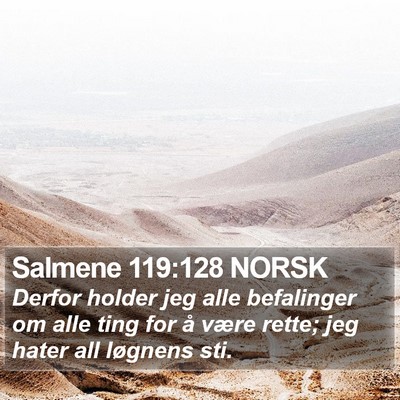 Salmene 119:128 NORSK Bible Verse Image