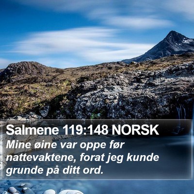 Salmene 119:148 NORSK Bible Verse Image