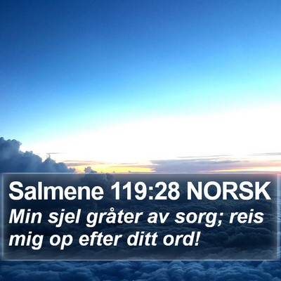Salmene 119:28 NORSK Bible Verse Image