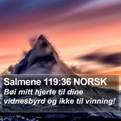 Salmene 119:36 NORSK Bible Verse Image