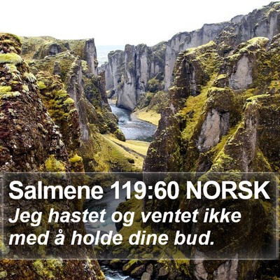 Salmene 119:60 NORSK Bible Verse Image