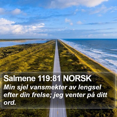 Salmene 119:81 NORSK Bible Verse Image