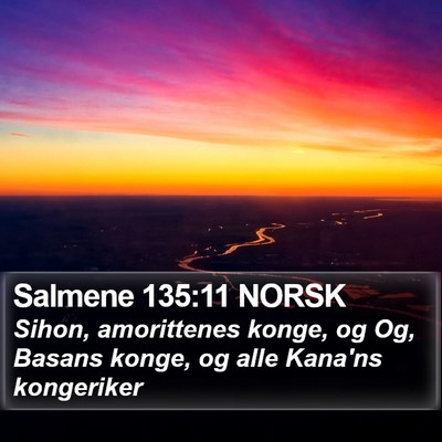 Salmene 135:11 NORSK Bible Verse Image