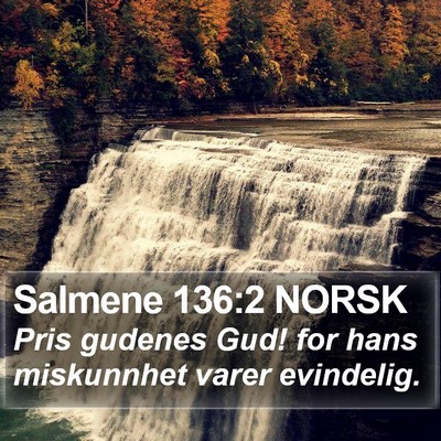 Salmene 136:2 NORSK Bible Verse Image
