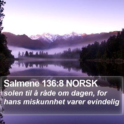 Salmene 136:8 NORSK Bible Verse Image