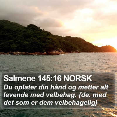 Salmene 145:16 NORSK Bible Verse Image