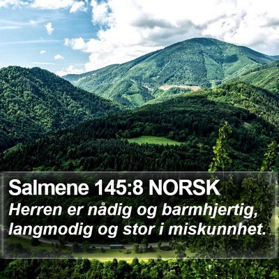Salmene 145:8 NORSK Bible Verse Image