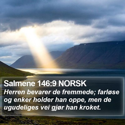 Salmene 146:9 NORSK Bible Verse Image