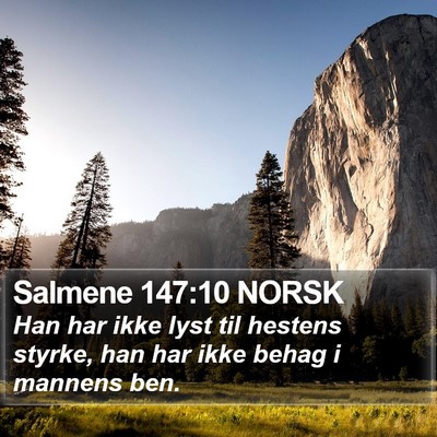 Salmene 147:10 NORSK Bible Verse Image