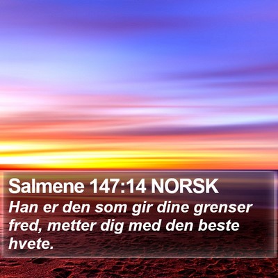 Salmene 147:14 NORSK Bible Verse Image