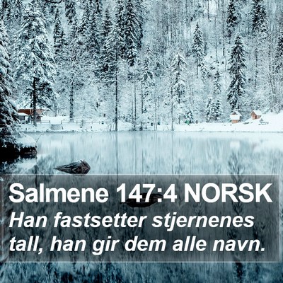 Salmene 147:4 NORSK Bible Verse Image