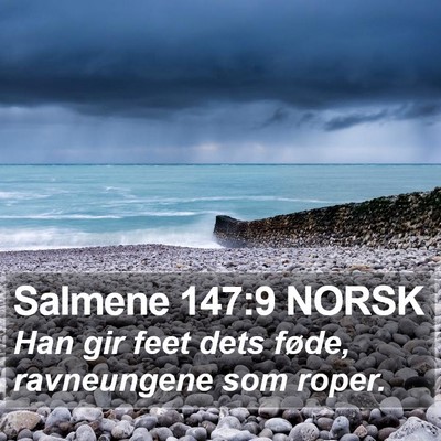 Salmene 147:9 NORSK Bible Verse Image