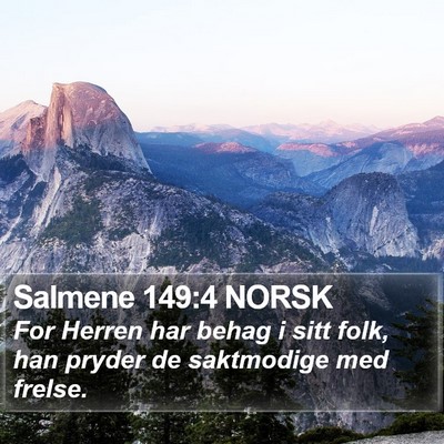 Salmene 149:4 NORSK Bible Verse Image