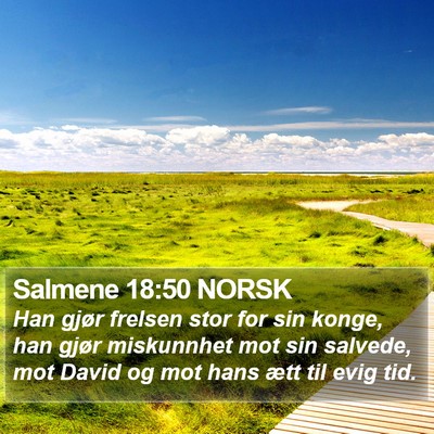 Salmene 18:50 NORSK Bible Verse Image