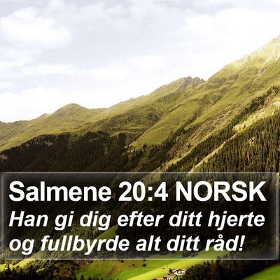 Salmene 20:4 NORSK Bible Verse Image