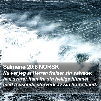 Salmene 20:6 NORSK Bible Verse Image