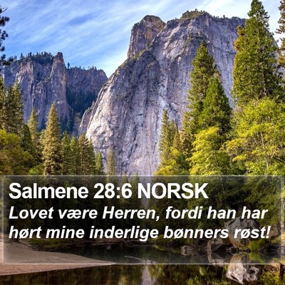 Salmene 28:6 NORSK Bible Verse Image