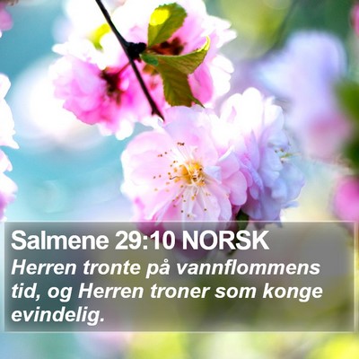 Salmene 29:10 NORSK Bible Verse Image