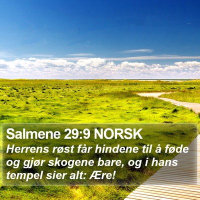 Salmene 29:9 NORSK Bible Verse Image