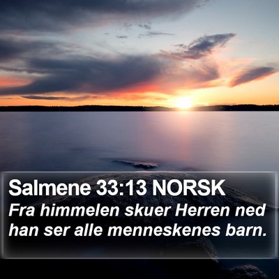 Salmene 33:13 NORSK Bible Verse Image