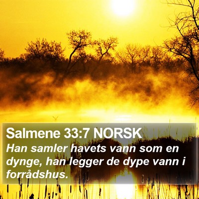 Salmene 33:7 NORSK Bible Verse Image