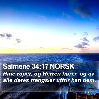 Salmene 34:17 NORSK Bible Verse Image