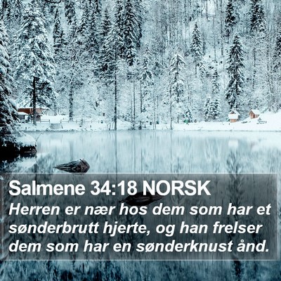 Salmene 34:18 NORSK Bible Verse Image