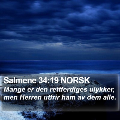 Salmene 34:19 NORSK Bible Verse Image