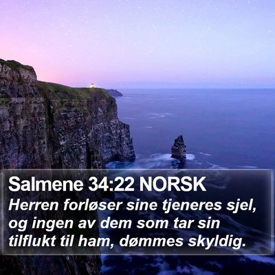 Salmene 34:22 NORSK Bible Verse Image