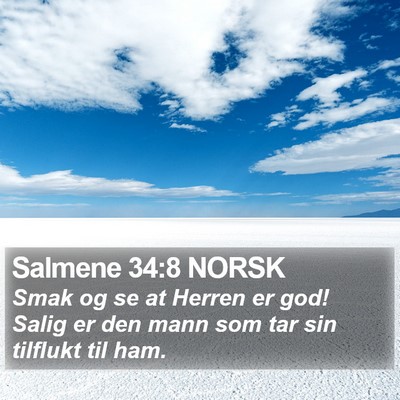 Salmene 34:8 NORSK Bible Verse Image