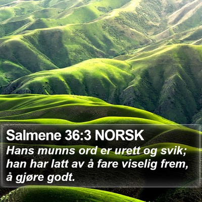 Salmene 36:3 NORSK Bible Verse Image