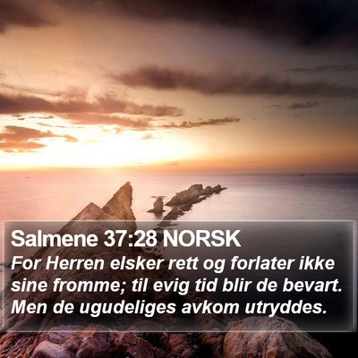 Salmene 37:28 NORSK Bible Verse Image