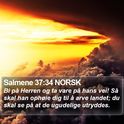 Salmene 37:34 NORSK Bible Verse Image