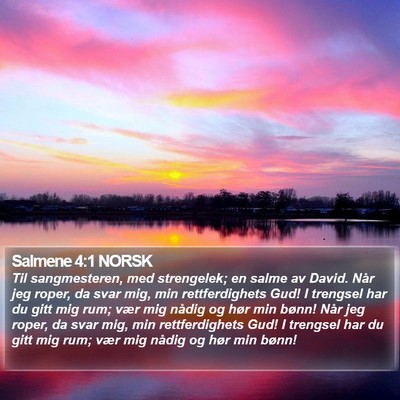 Salmene 4:1 NORSK Bible Verse Image