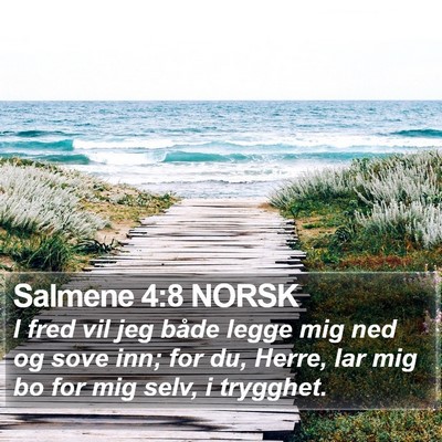 Salmene 4:8 NORSK Bible Verse Image