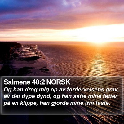 Salmene 40:2 NORSK Bible Verse Image